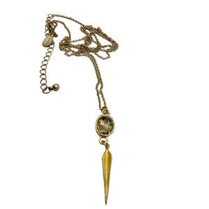 Gold Gemstone and Arrow Boho Necklace